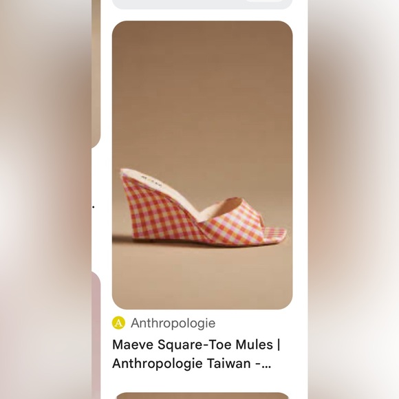 NWOT Maeve Gingham Square Toe Wedge Heels Size 7 - Picture 15 of 15